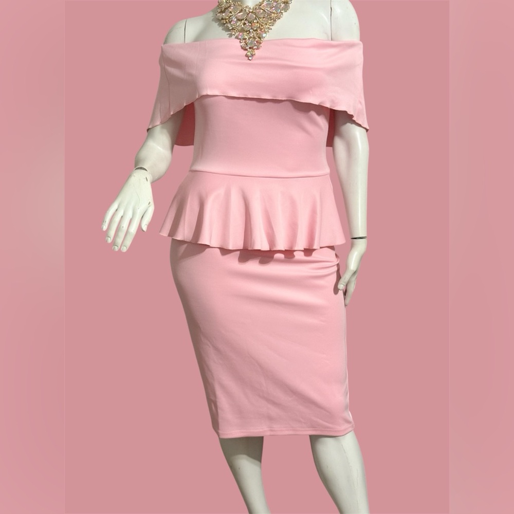 Fashion Nova Off-Shoulder Pink Dress